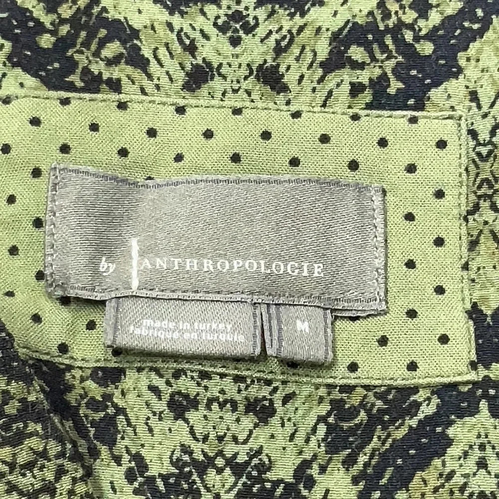 Anthropologie Green Snakeskin Print Rachel Tunic Dress Size Medium M - Picture 7 of 10